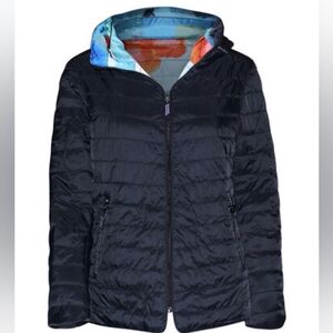 Wearable art reversible puffer jacket Size XL